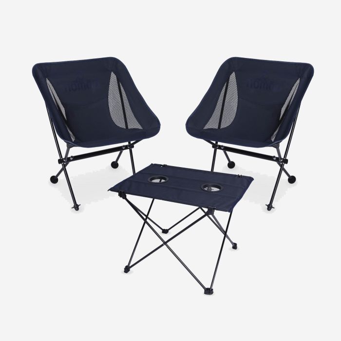 2x Campingstuhl Kompakt + Camping Tisch (Set)
